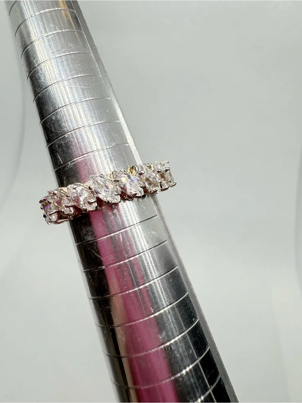 14k Gold over Sterling Silver CZ Marquise Band Ring!